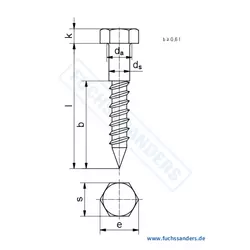 DIN 571 - Sechskant-Holzschrauben (Schlüsselschrauben)