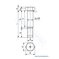 DIN 609 - Hexagon fit bolts with long threaded pin