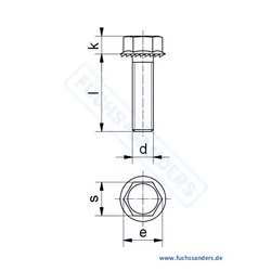 DIN 6921 similar - Hexagon flange bolts with locking teeth, similar to DIN 6921