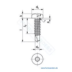 DIN 7504 M similar - F+S PRO Drilling screws with pan head