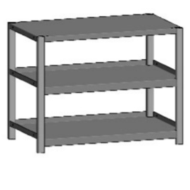 Finishing module with 2 universal-shelves (high)