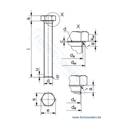 ISO 8676 - Hexagon head screws with thread up to head, fine pitch thread