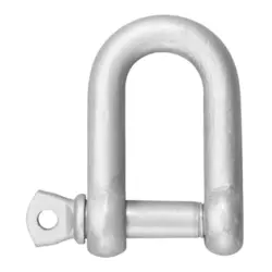 Shackles with screw collar pin, D-shape, galvanized