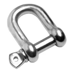 Shackles, D-shape, stainless steel A4
