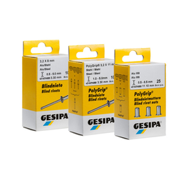 GESIPA Mini-Pack PolyGrip Blindnieten Alu/Stahl Großkopf K16