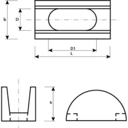 TG-T curved pieces, Standard system, blank